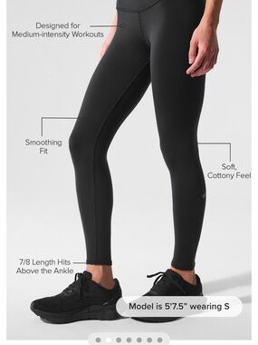 Alo Yoga Airbrush 7/8 High-Waist Leggings Black XS 24.5” EUC